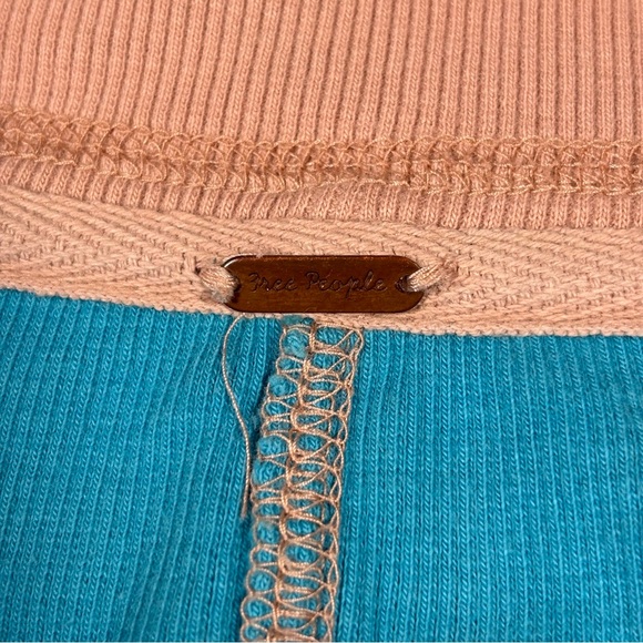 Free People Color Block Zip-Up Sweatshirt W/ Ribbed Cuffs & Hem Sz Medium - Picture 8 of 13